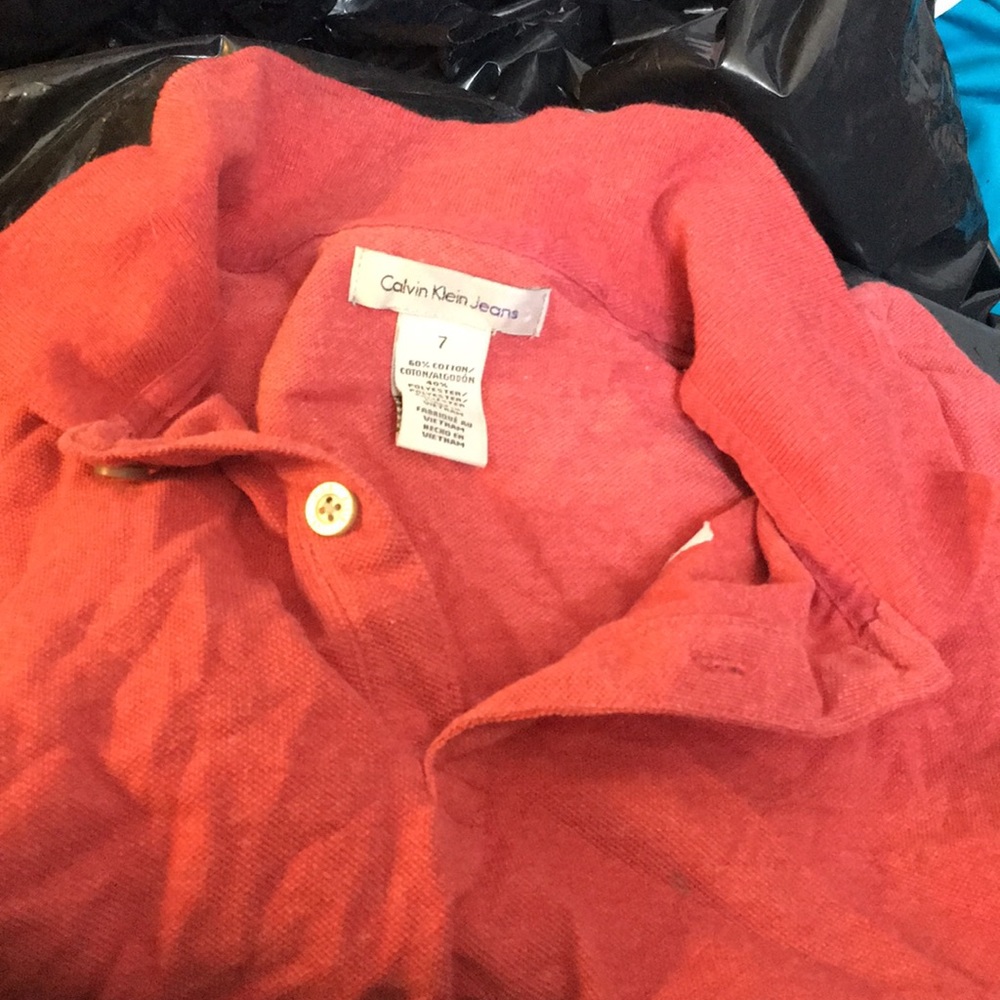 FINAL MARKDOWN Boys Calvin Klein Jeans polo shirt 7